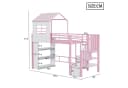 Flieks Hochbett Kinderbett Metall 90x200cm mit Regal & Treppe Bild 5