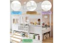 Flieks Kinderbett Halbhochbett 90x200cm mit Regal Weiß Bild 5