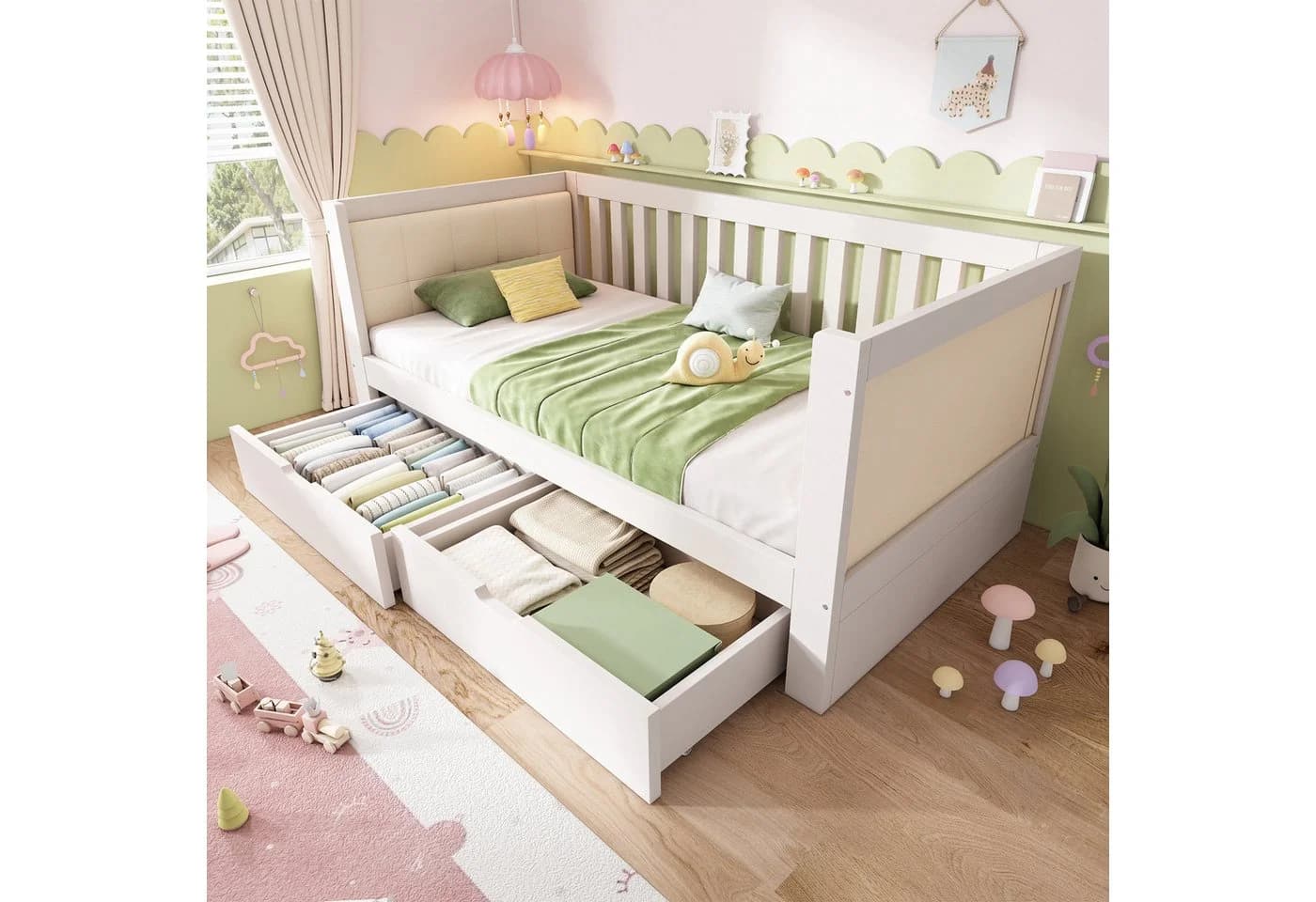 Flieks Kinderbett Holzbett 90x200 mit Schubladen - Bild 2