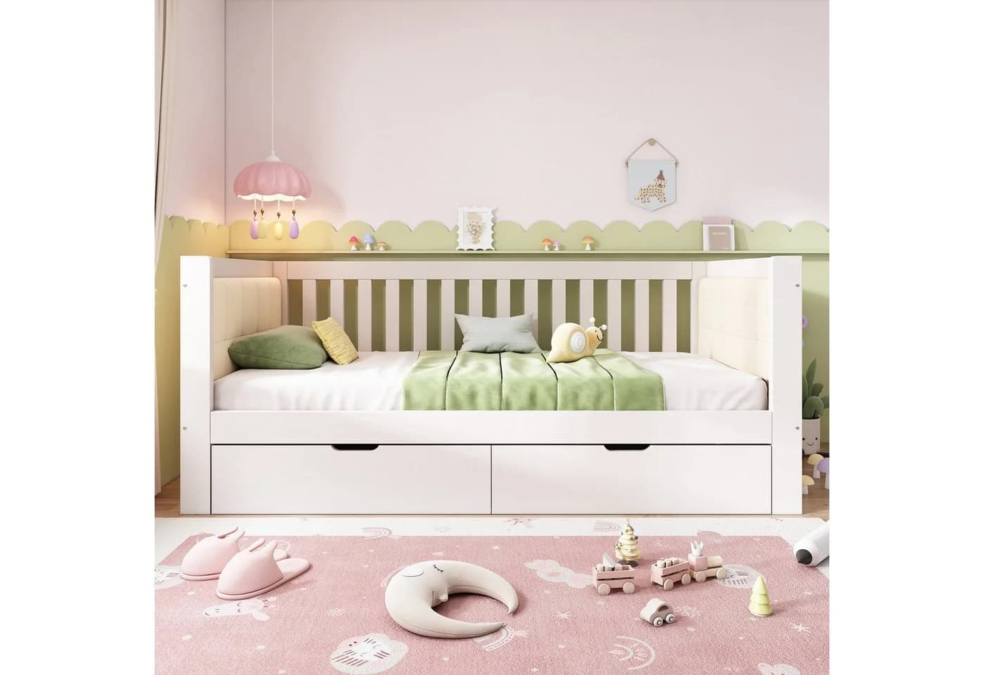 Flieks Kinderbett Holzbett 90x200 mit Schubladen - Bild 3