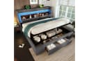 Flieks Polsterbett 180x200 Grau mit LED, USB & Stauraum Bild 2