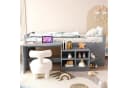 Flieks Halbhochbett Grau mit Schreibtisch und Schrank Bild 1
