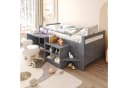Flieks Halbhochbett Grau mit Schreibtisch und Schrank Bild 2