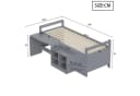 Flieks Halbhochbett Grau mit Schreibtisch und Schrank Bild 4