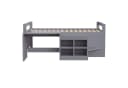 Flieks Halbhochbett Grau mit Schreibtisch und Schrank Bild 5