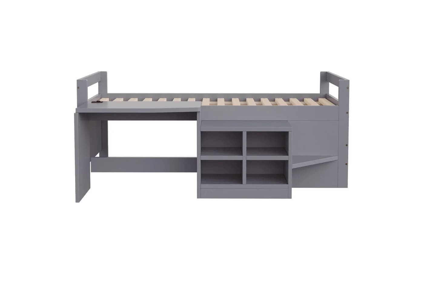 Flieks Halbhochbett Grau mit Schreibtisch und Schrank - Bild 5