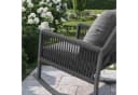 Flieks Gartenstuhl Grau mit Kissen und Kreuzseilwebtechnik Bild 3