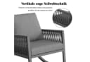 Flieks Gartenstuhl Grau mit Kissen und Kreuzseilwebtechnik Bild 5