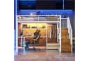 Flieks Hochbett Metall 90x200 mit Schreibtisch LED & Schubladen Bild 2