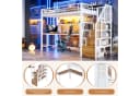 Flieks Hochbett Metall 90x200 mit Schreibtisch LED & Schubladen Bild 5