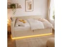 Flieks Polsterbett 140x200 mit LED, Aufladen & Bettkasten Beige Bild 1