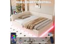 Flieks Polsterbett 140x200 mit LED, Aufladen & Bettkasten Beige Bild 4