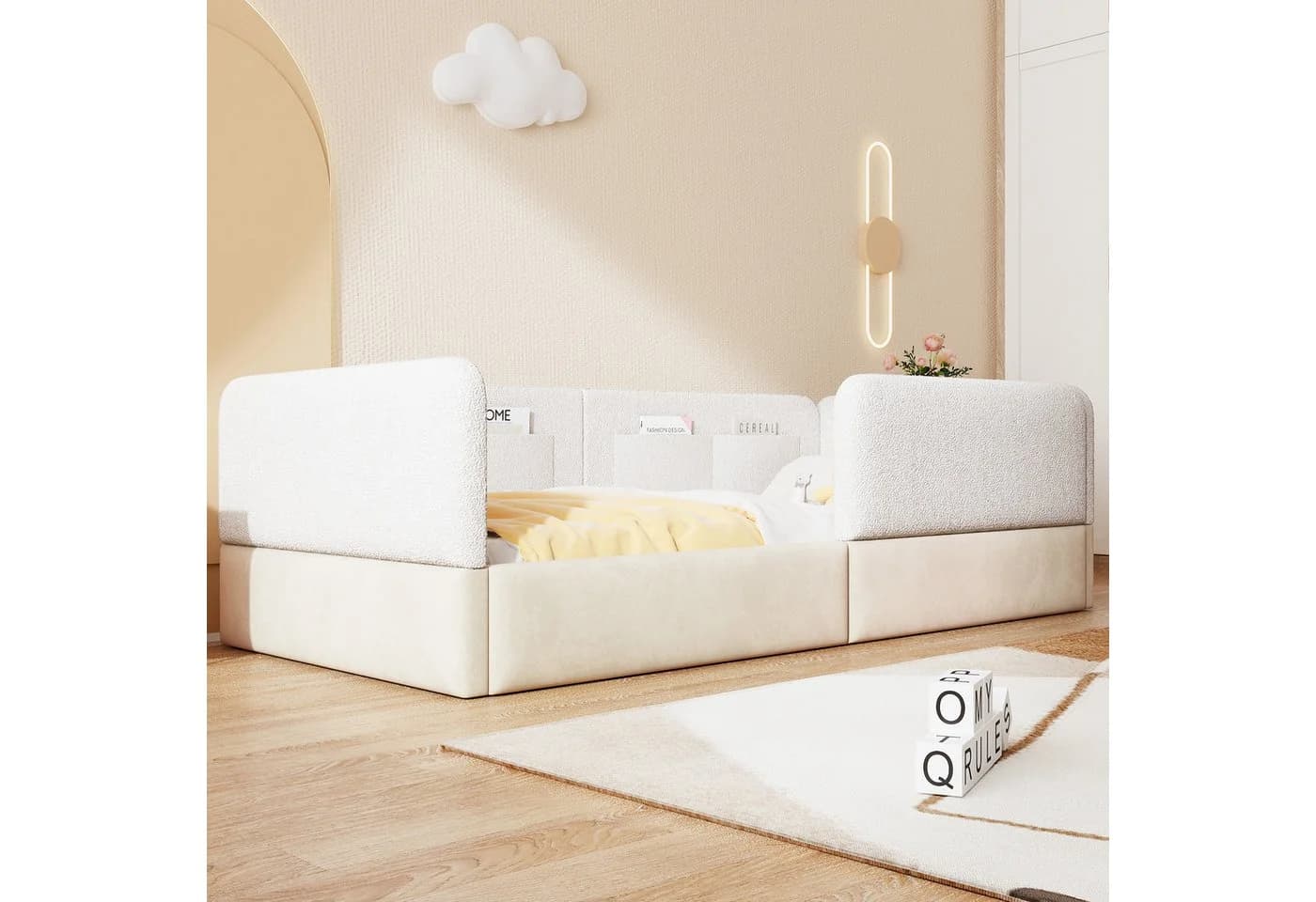 Flieks Kinderbett Polsterbett mit Schutzgitter und Aufbewahrungstasche - Bild 3
