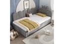 Flieks Polsterbett Daybett L-Form Grau mit Kronen-Design Bild 3