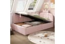 Flieks Polsterbett L-Form Rosa Hydraulisches Daybett mit Kronen-Design Bild 1