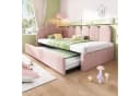 Flieks Polsterbett Daybett L-Form Rosa mit Ausziehbett Bild 2