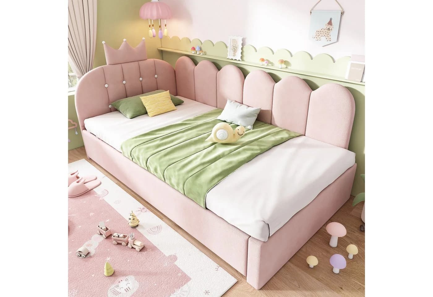 Flieks Polsterbett Daybett L-Form Rosa mit Ausziehbett - Bild 3