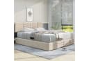 Flieks Polsterbett Hydraulisch Samt Beige Bild 1