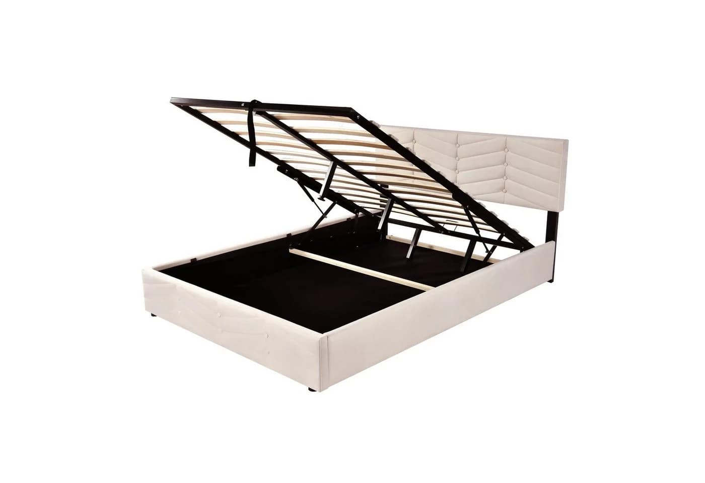 Flieks Polsterbett Hydraulisch Samt Beige - Bild 5