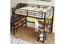 Flieks Metall-Hochbett 140x200 mit Schreibtisch & LED Bild 4