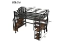 Flieks Metall-Hochbett 140x200 mit Schreibtisch & LED Bild 5