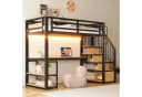 Flieks Hochbett Metall 90x200 mit Stauraumtreppe Bild 3