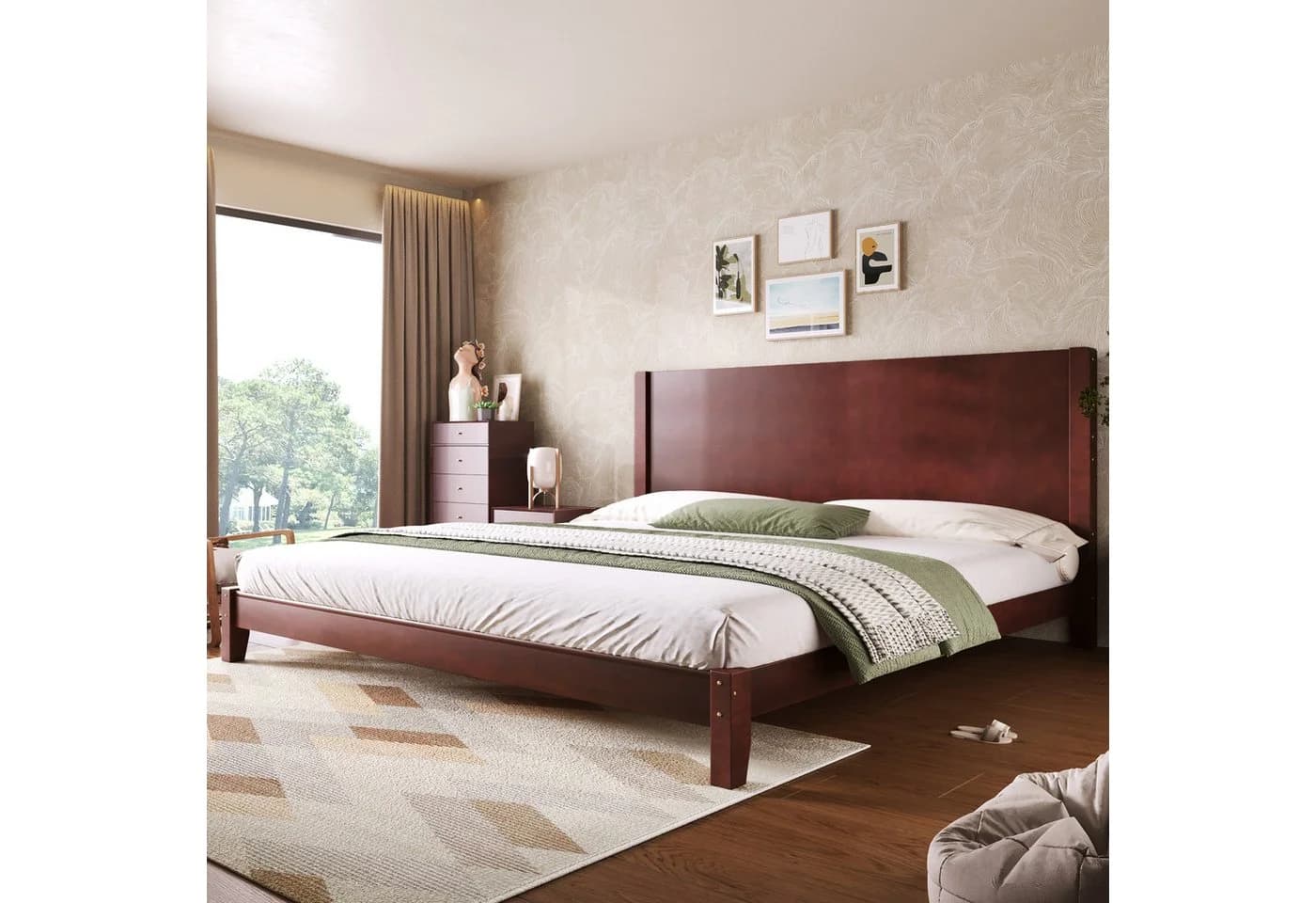 Flieks Holzbett 180x200 Braun mit Kopfteil und Lattenrost - Bild 2
