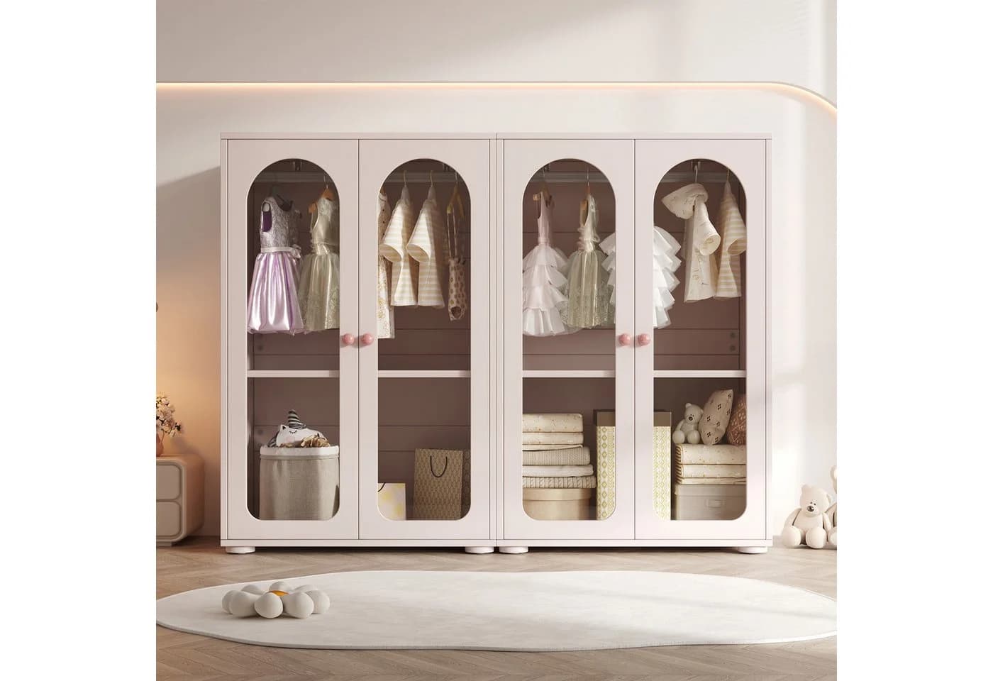 Flieks Kinderkleiderschrank 2-tlg. Rosa Acryl-Türen - Bild 2