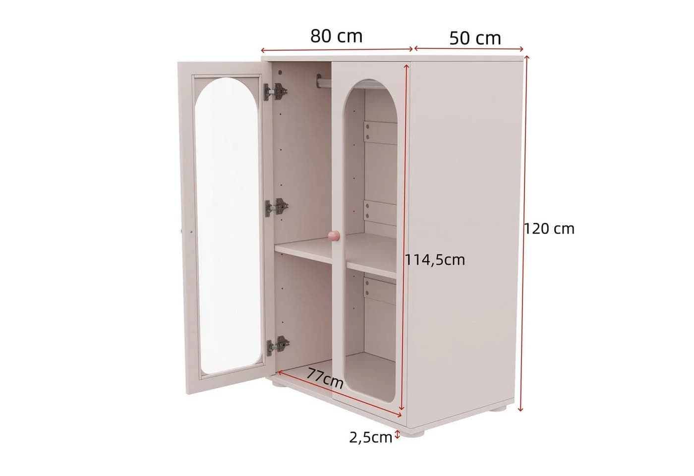 Flieks Kinderkleiderschrank 2-tlg. Rosa Acryl-Türen - Bild 5