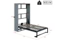 Flieks Schrankbett Wandklappbett Metallrahmen Grau mit Lattenrost Bild 5
