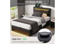Flieks Polsterbett Einzelbett 90x190 Schwarz LED USB Stauraum Bild 1