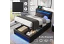 Flieks Polsterbett Einzelbett 90x190 Schwarz LED USB Stauraum Bild 3