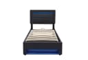 Flieks Polsterbett Einzelbett 90x190 Schwarz LED USB Stauraum Bild 5