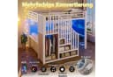Flieks Hochbett Weiß mit Stauraumtreppe & Lichtstreife Bild 3