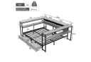 Flieks Kinderbett Metall Daybett Schlafsofa Grau mit Stauraum Bild 5