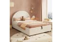 Flieks Polsterbett Beige mit Bettkasten und Samtbezug Bild 1