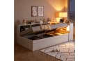 Flieks Massivholzbett Daybett 90x200 Weiß mit LED & Stauraum Bild 1