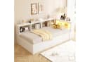 Flieks Massivholzbett Daybett 90x200 Weiß mit LED & Stauraum Bild 3