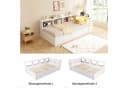 Flieks Massivholzbett Daybett 90x200 Weiß mit LED & Stauraum Bild 5