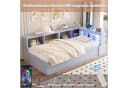 Flieks Massivholzbett Daybett Grau mit LED & Stauraum Bild 5