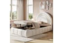 Flieks Polsterbett 90x200 beige mit Bettkasten und Samtbezug Bild 2