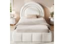 Flieks Polsterbett 90x200 beige mit Bettkasten und Samtbezug Bild 3