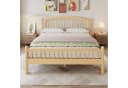 Flieks Massivholzbett 140x200 cm mit Lattenrost Beige Bild 1