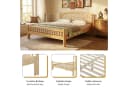 Flieks Massivholzbett 140x200 cm mit Lattenrost Beige Bild 3