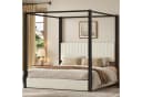 Flieks Himmelbett Polsterbett 180x200 Schwarz Samt Metallsäulen Bild 2