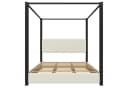 Flieks Himmelbett Polsterbett 180x200 Schwarz Samt Metallsäulen Bild 4