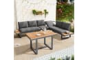 Flieks Gartenlounge-Set 6-Sitzer Grau/Braun mit Neigungsfunktion Bild 2