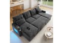 Merax Ecksofa U-förmig mit Schlaffunktion LED USB Beige/Grau Bild 1