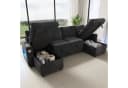 Merax Ecksofa U-förmig mit Schlaffunktion LED USB Beige/Grau Bild 4