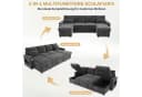 Merax Ecksofa U-förmig mit Schlaffunktion LED USB Beige/Grau Bild 5